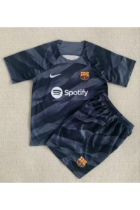 Fotbalové Dres Barcelona Brankářské Dětské Venkovní Oblečení 2022-23 Krátký Rukáv (+ trenýrky)